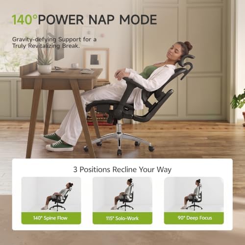 X19 Ergonomic Office Chair, 3-Zone Lumbar for Back Pain Relief