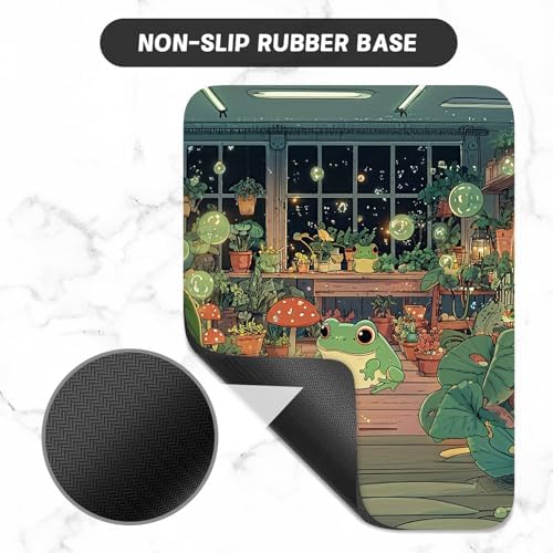 Small Mouse Pad, Mini Mouse Pad 6 x 8 Inch, Thick Rubber Waterproof Mouse Mat, Cute Mousepad for Women Men Wireless Mouse Laptops Home Office, Frog