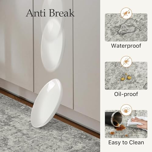 GENIMO Anti Fatigue Kitchen Mats for Floor 17"X59", Runner Rug,GrayTaupe