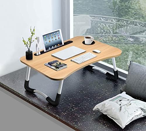 Slendor Foldable Lap Desk with Cup Holder for Bed, Couch, Floor