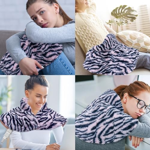 Weighted Heating Pad for Neck and Shoulders, Pasonio Large Electric Neck Shoulder Heated Wrap for Cramps and Pain Relief - 2.4lb Hot Heat Pad with Moist & Dry Heat Therapy, Washable- (18"x22") - PFH02