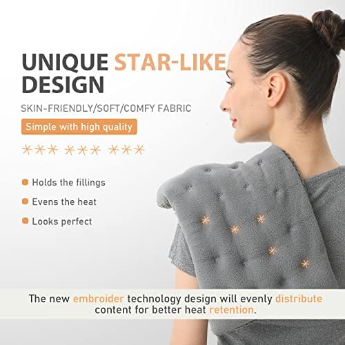 UNCN Wide Microwave Heating Pad with Washable Cover 9.5 x 16in Microwavable