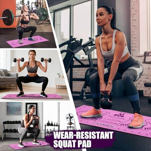 Non-Slip Squat Mat with Foot Position, Pro-Grade Exercise Mat