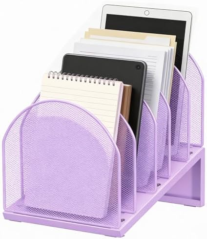 gianotter Desktop File Organizer with 5 Compartments