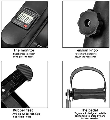 Mini Exercise Bike, Under Desk Bike Pedal Exerciser, Portable Foot Cycle Arm & Leg Pedal Machine with LCD Screen Displays for Home Office Use