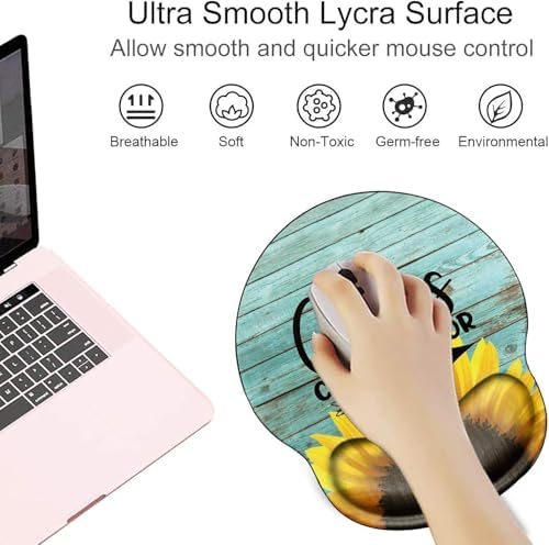 Chaos Coordinator Mouse Pad with Wrist Support Sunflower Mousepad Wrist Rest Chaos Gel Mouse Mat Gaming Cushion Mouse Pads for Computer Office Work Women Men Kids