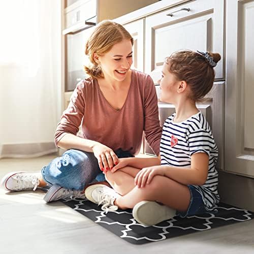 WISELIFE Anti Fatigue Mats for Kitchen Floor, 17.3" x 28", 4/5 Inch, Black