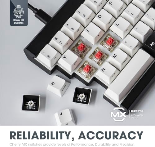 BAROCCOMiSTEL MD600 V3 RGB ORCA TKL Ergonomic Mechanical Keyboard, Cherry MX, Split Layout, PBT DoubleShot Keycap, Windows OS Compatible (Silent Red)