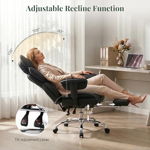 Big and Tall Office Chair 400 LBS, for Adults, Home Office