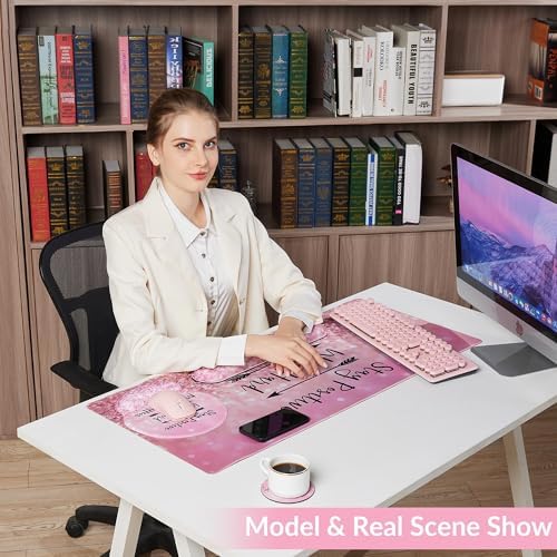 Desk Mat Set Keyboard and Mouse Pad with Wrist Rest Support