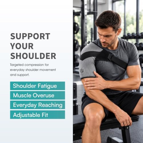 Vital Salveo Shoulder Brace Compression Sleeve Wrap with Support and Stability Breathable for Shoulder Pain Dislocated Rotator Cuff Tendinitis (1PC)