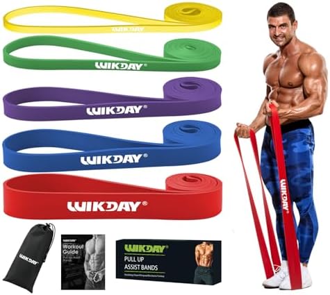 WIKDAY Resistance Bands for Working Out, Exercise Bands, Workout Bands, Pull Up Assistance Bands for Body Stretching Training Physical Therapy Muscle Training for Men & Women