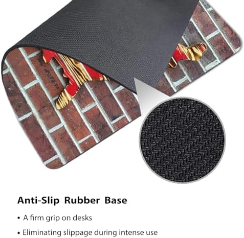 9.5x7.9 Inch Office/Gaming Mouse Pad, Rustic Wooden American Flag Patriotic America Text, Cute Anti-Slip Mat for Desk Decor