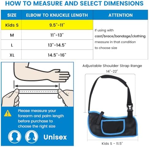 Mesh Shower Arm Sling Shoulder Immobilizer for Shoulder Surgery Recovery
