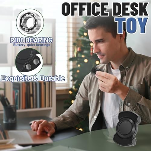 3-in-1 Fidget Spinner Toy for Adult Metal Slider Clicker Spinner Magnetic for Adult Men Office Desk Toy Stress Anxiety Relief ADHD Magnet EDC Cool Gadget Gifts for Teen Boy Easter Basket Stuffer