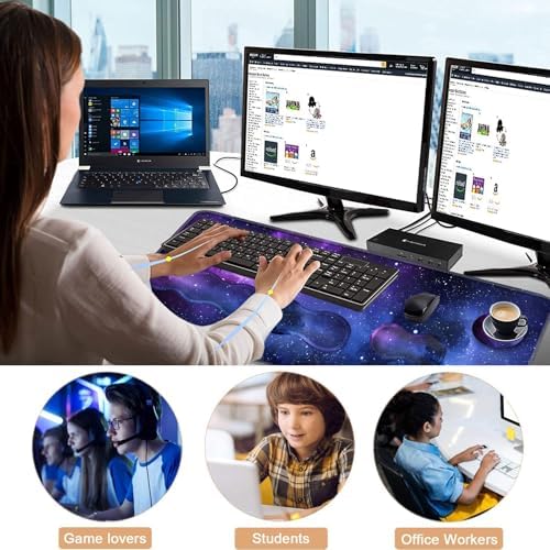 Keyboard Wrist Rest and Mouse Pad with Wrist Support Set Ergonomic Coaster,Memory Foam,Easy Typing Pain Relief,Large XL Desk Mat 31.5"x 11.8",Galaxy Design
