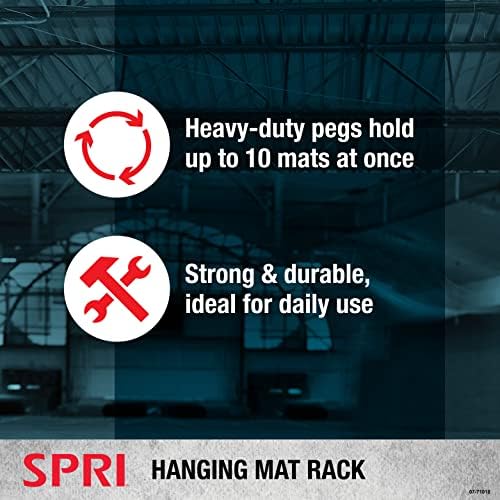 SPRI Hanging Exercise Mats for Gyms, Closed-Cell Foam Yoga & Fitness Mats with Grommets, Thick Workout Mats for Studios & Group Fitness Classes