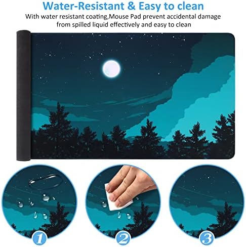 iCasso Extended Gaming Mouse Pad 35.4x15.7in Desk Pad,Silent Night