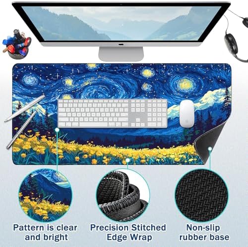 Mouse Pad Gaming - Desk Mat for Keyboard and Mouse - Large Mouse Pad for Desk, Mousepad (35.4" X 15.7") with Non-Slip Base, Desks Pad Mat Office and Home