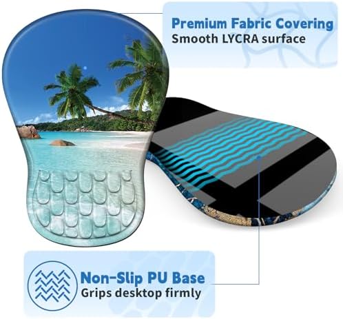 YIWEI Ergonomic Mouse Pad with Wrist Rest for Carpal Tunnel Pain Relief