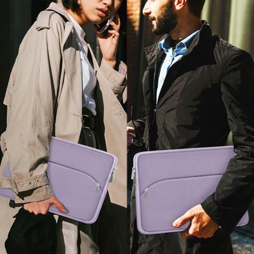 Laptop Sleeve Case 15.6 inch, Durable Portable Monitor Protective Cover with Front Pocket, Traveling Laptop Case Compatible for HP, Dell, Asus, Lenovo, Lavender