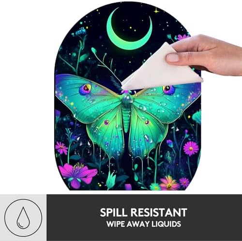 Small Mouse pad, Portable, Waterproof Non-Slip Rubber Bottom, Suitable for Wireless Mouse, Laptop Keyboard Tray for Both Men and Women, Office Travel 7.1x10.6in，Butterfly and Flower Moon