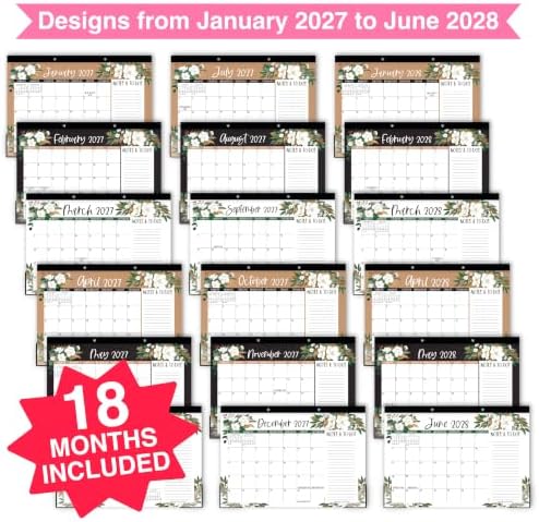 Large Desk Calendar 2027 - Desktop Calendar 2027-2028
