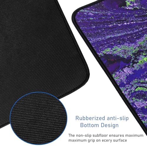 Large Mouse Pad with Stitched Edges, Durable Non-Slip Natural Rubber Base