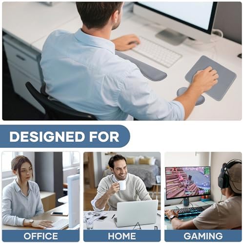 Office Ergonomic Memory Foam Computer Mouse and Keyboard Wrist Rest pad Support Carpal Tunnel, Wrist Rest for Keyboard and Mouse, Wrist Support Set