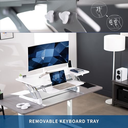 VIVO White 48 in Standing Desk Converter, DESK-V048VW