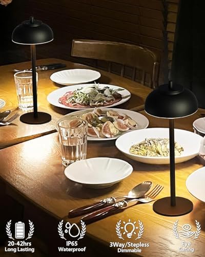 Cordless Table Lamps, Rechargeable LED Touch Lamp, Black, 4 Pack