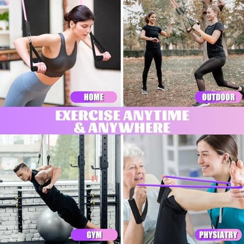 WIKDAY Exercise Resistance Bands with Handles for Working Out Workout Bands Set with Door Anchor for Physical Therapy, Yoga, Pilates
