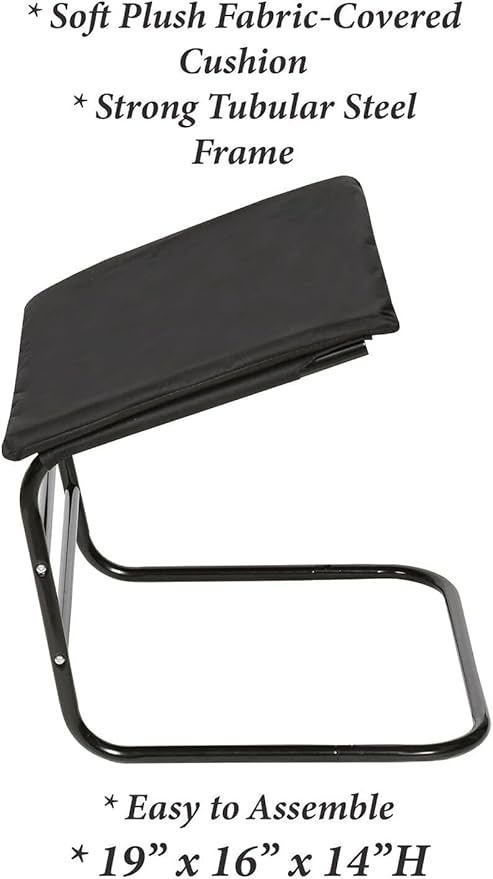 Supportive Leg Rest Reduce Swelling Pain Relaxation Improve Circulation Black Padded Foot Rest Ottoman