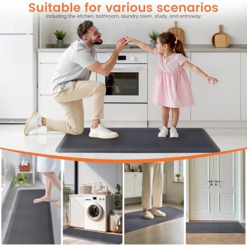 4/5 Inch Thicker Kitchen Mats Anti Fatigue Comfort Mat Standing Desk Rugs