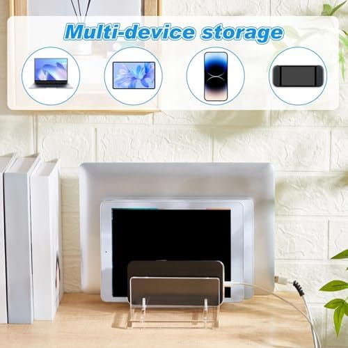 Chunful 4 Slot Adjustable Vertical Laptop Stand for Desk