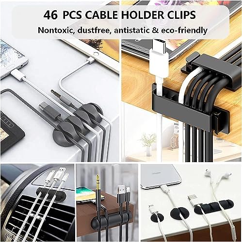 Cord Management Organizer Kit 4 Cable Sleeve split 192PCS Cable Management (Pack of 2)