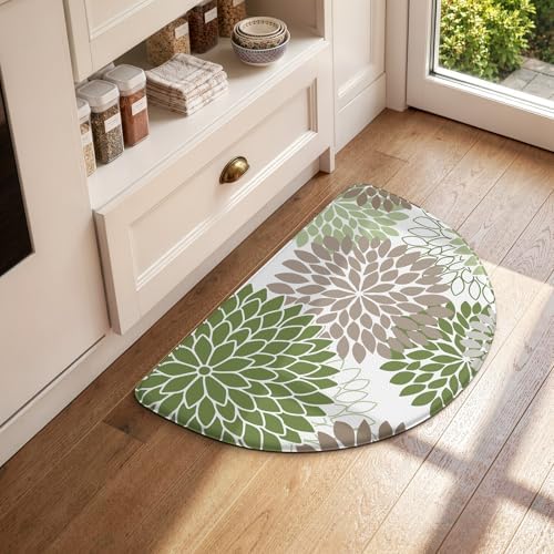 KIMODE Half Circle Kitchen Mats for Floor Cushioned Anti Fatigue Semi Round