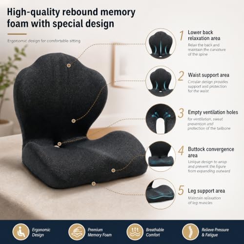 Ergonomic Memory Foam Seat Cushion for Office Chair,Car & Dining Chair