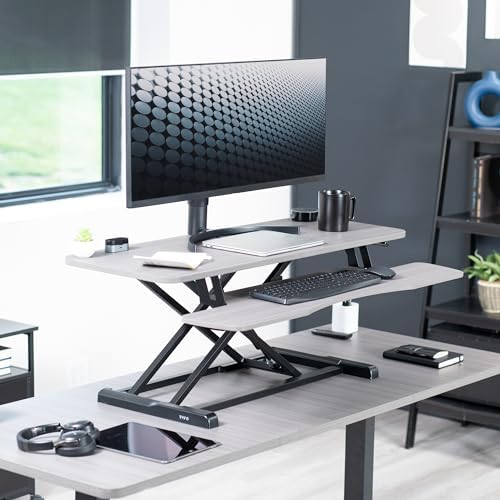 VIVO Dark Gray 42 inch Standing Desk Converter, DESK-V042KG