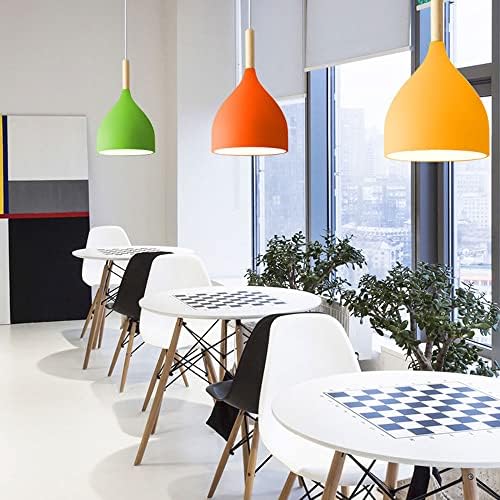 E27 Base Modernaron Light, European Style Chandelier in Kitchen Island, Bar Decoration Color Hanging Lamp, Decorations Metal Lampshade, for Kitchen Island, Dining Table/Blue