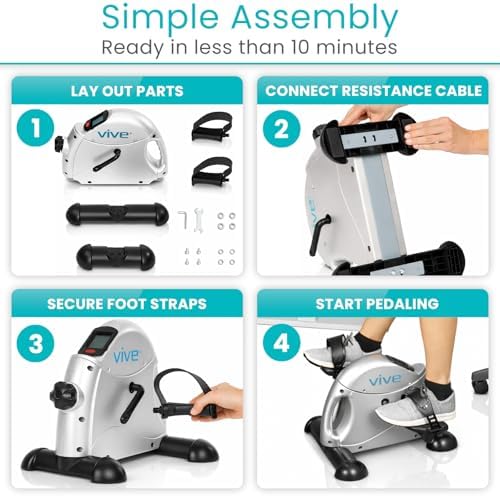 Vive Under Desk Bike Pedal Exerciser - Stationary Exercise Leg Peddler