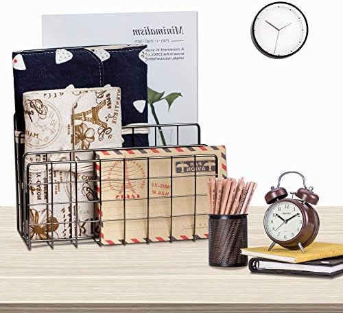 Desktop Mail Organizer File Organizer for Letters 3 Slot, Gray