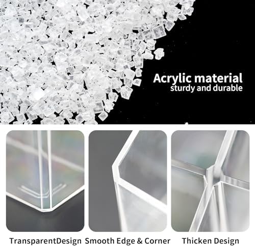 HSYMQ Acrylic Desk Organizers, Clear Pen Holder and Pencil Holder Display Stand for Office, School and Home