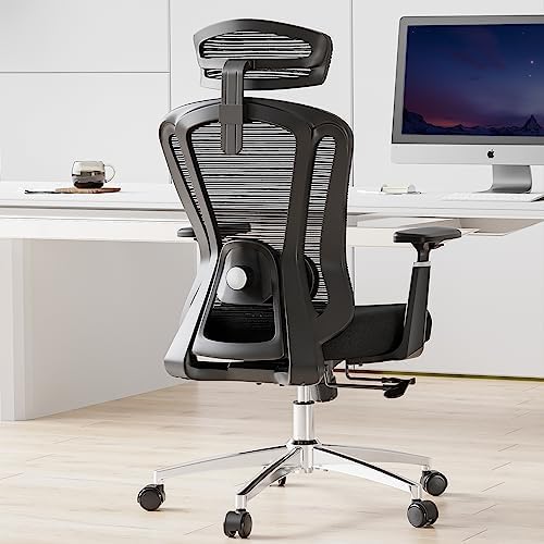Mesh High Back Home Office Desk Chair, 350lb Capacity, Reclining
