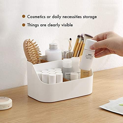 Desk Organizer with 5 Compartments, Office Supplies Organizers and Accessories, Makeup Brush Holder, Pen/Pencil Holder, Remote Control Holder with Movable Wooden Partition