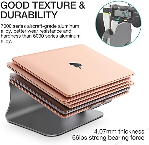 Laptop Stand Aluminum Cooling Computer Stand Holder for Apple MacBook Air Pro 11-16" Laptops (Gray)