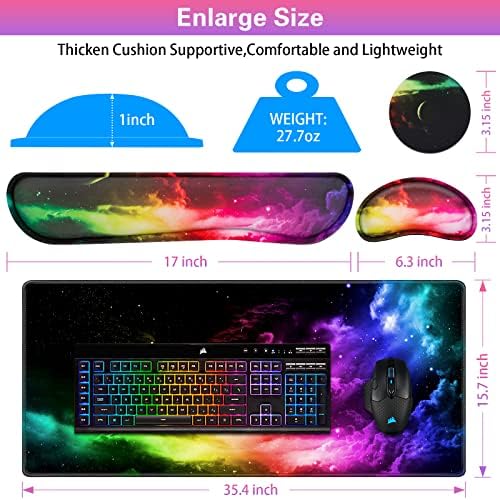 Canjoy Desk Mat with Keyboard and Mouse, Desk Pad with Wrist Rest Support
