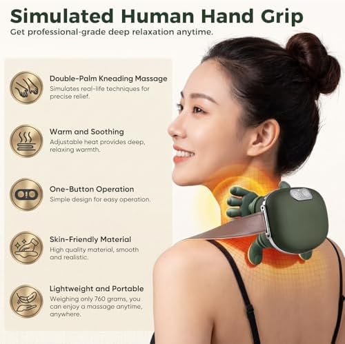 KppeX New Model Neck Massagers Pillow with Heat for Pain Relief Deep‑Tissue