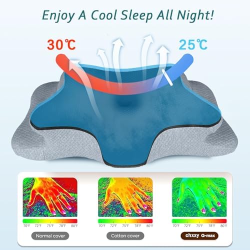 CHxxy Cervical Neck Pillow for Pain Relief Sleeping, Memory Foam Pillows