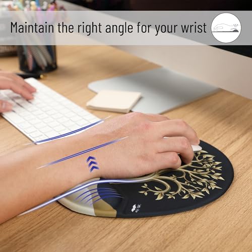 Mr. Pen- Ergonomic Mouse Pad with Wrist Rest, Golden Tree Design